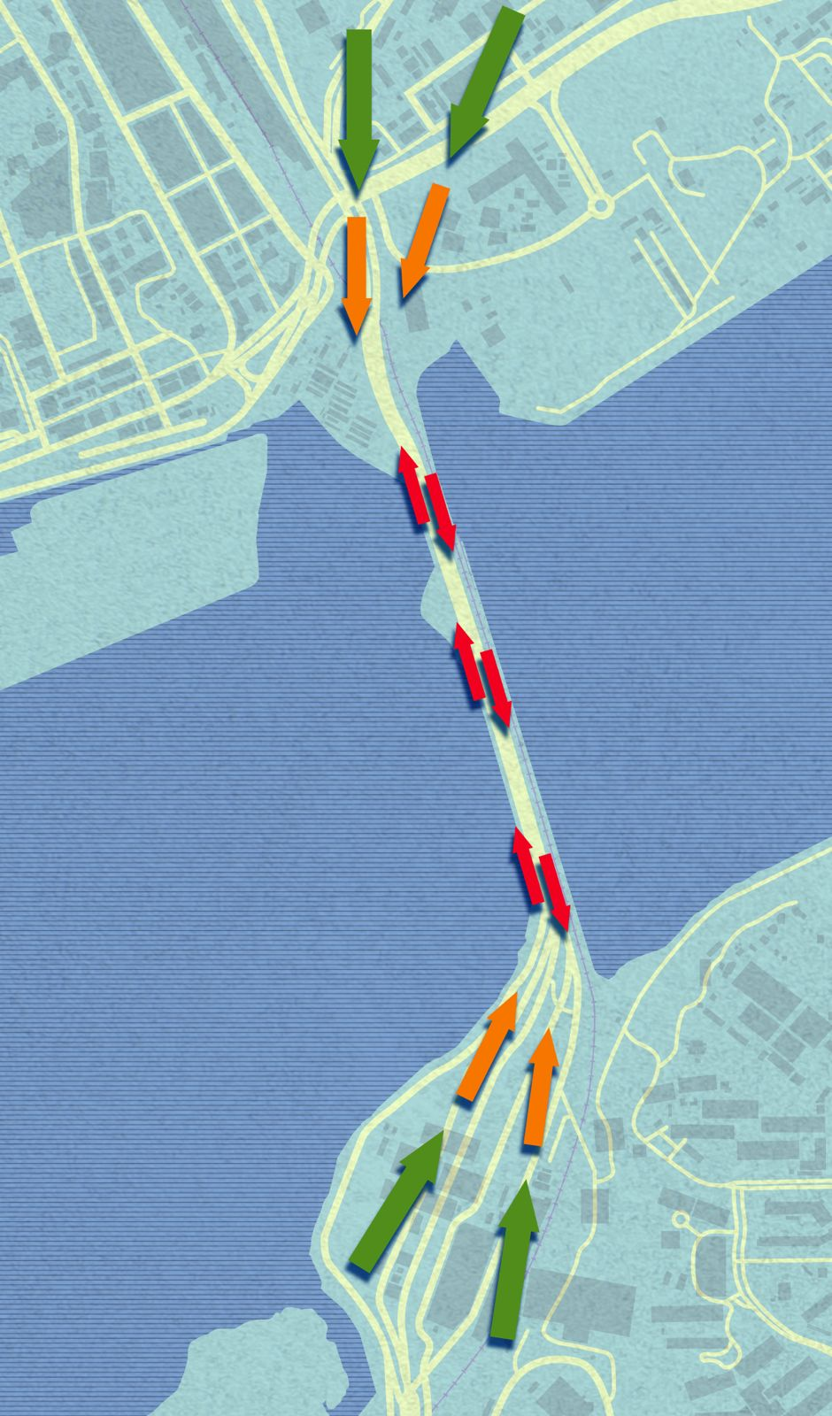 In spite of efforts to expand the number of lanes at the checkpoints, the Causeway has only three lanes in either direction and this restricts the number of vehicles that can pass through at any time.